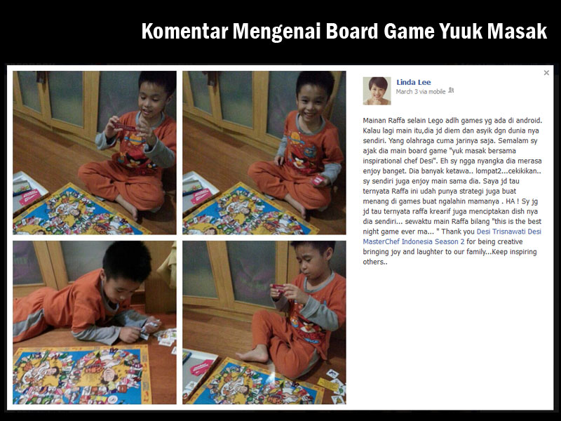 Komentar Board Game Yuuk Masak dari Ibu Linda Lee